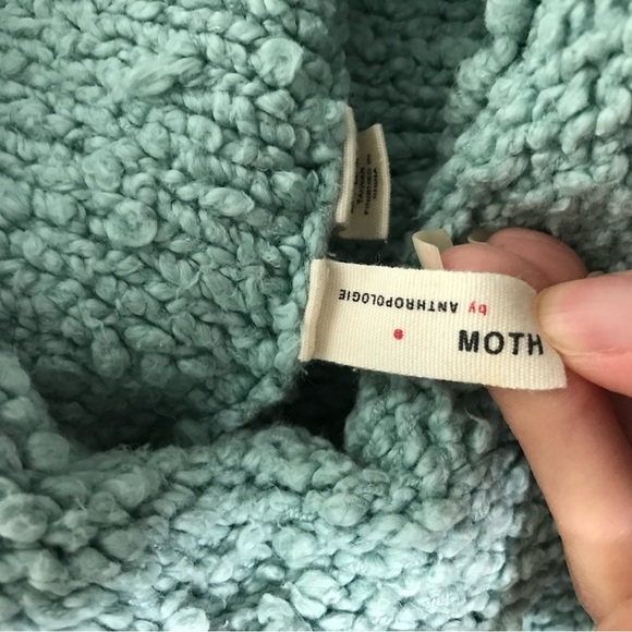 Moth Anthropologie Popcorn Mock Neck Boucle Sweater Small Womens Blue - Picture 7 of 7